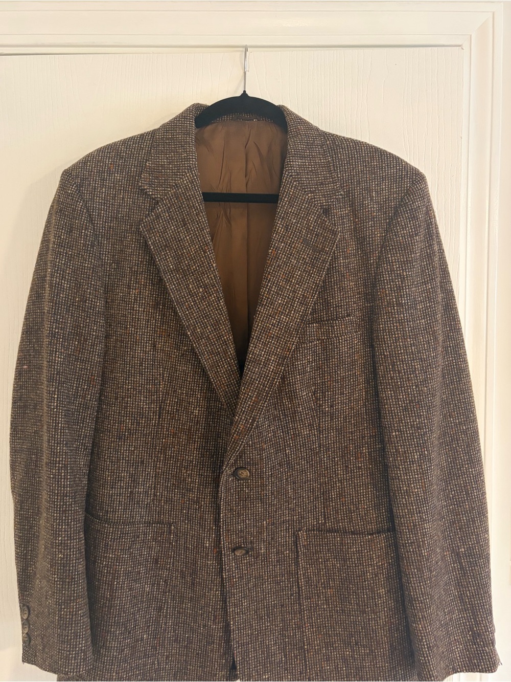 Vintage Men's Brown Tweed Blazer - Classic Two-Button Sport Coat